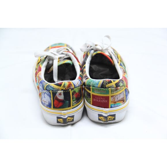 Vans Old Skool National Geographic Shoes Women 8.5 Men 7 All Over Print Magazine - Picture 4 of 7